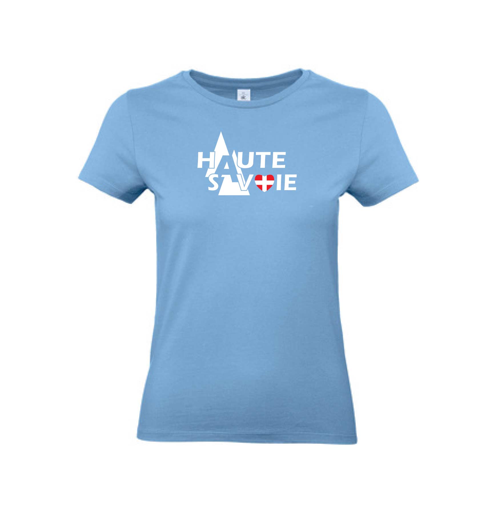 Tee shirt 100 coton femme bleu ciel rsimpression – RS Impression