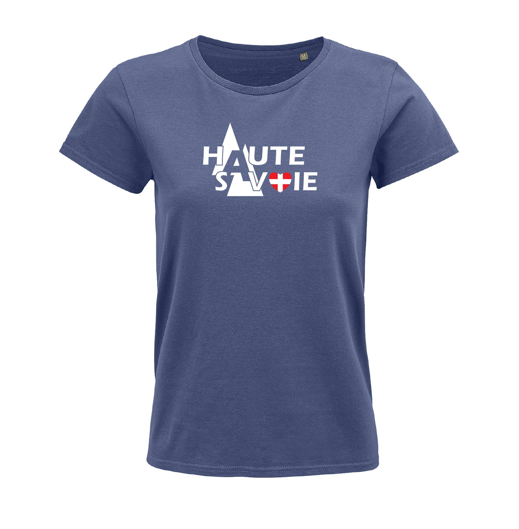 Tee shirt 100 coton issu de lagriculture biologique bleu denim femme rsimpression – RS Impression